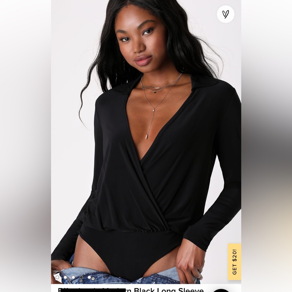 Lulus black long sleeve body suit